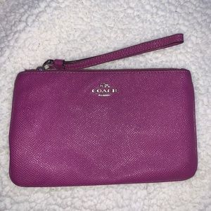 COACH wristlet with 6 card slots and one big slot